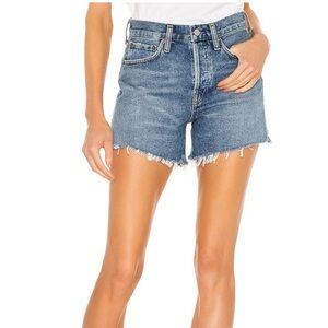 Agolde Parker Long Loose Vintage Jean Shorts in Skywave